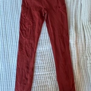 Red High-Waisted Leggings